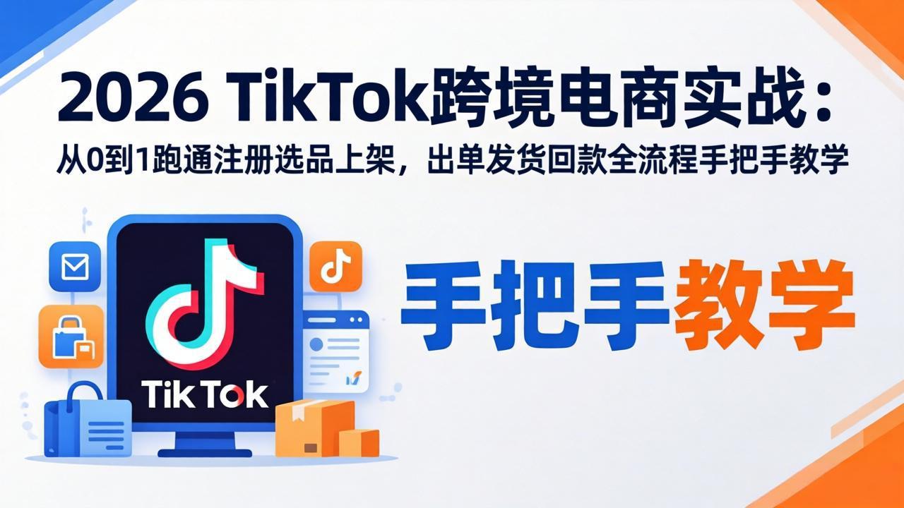 ��17850�ڣ�2026TikTok�羳����ʵս����0��1��ͨע��ѡƷ�ϼܣ����������ؿ�ȫ�����ְ��ֽ�ѧ